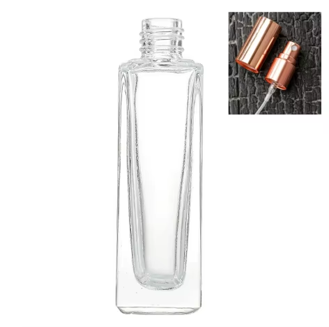 ขวดใส + ฝาสีโรสโกลด์