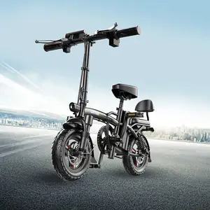 UWant จักรยานไฟฟ้าพับได้14นิ้วพับได้จักรยานไฟฟ้าพับได้สำหรับจักรยานไฟฟ้าขนาดเล็ก400W 48V แบบเหยียบผ่านได้1000W