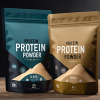 Sachets en plastique et aluminium avec fermeture éclair, personnalisables, pour protéines en poudre, 390 g, 500 g, 1 kg