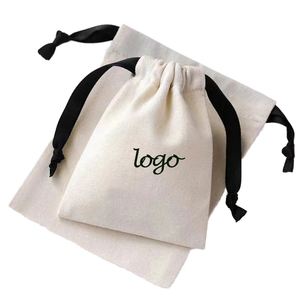 Small <b>Drawstring</b> Storage <b>Bag</b> Organic Recycled Cotton <b>Canvas</b> Fabric Eco-Friendly Ribbon Closure <b>Canvas</b> Storage <b>Bag</b> - Product Image 1