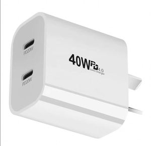 AU US UK EU <b>Plug</b> PD40W Dual 20W USB C Port <b>Fast</b> Type c Charger for Mobile Phone - Product Image 1