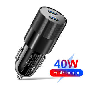 Adaptor Pengisi Daya Mobil 40W Dual Type-C PD3.0 QC3.0 Pengisian Cepat dengan 2 Port dan Output 5V/3A untuk Ponsel - Product Image 2