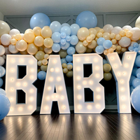 Lettres de chapiteau de 4 pieds en PVC blanc au design moderne Oh Baby Props Décoration de mariage Led Big Numbers Lettres géantes lumineuses