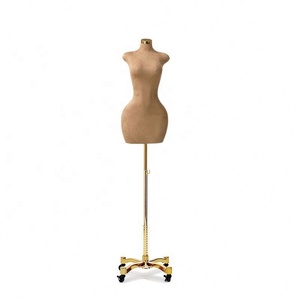 Mannequin féminin en velours en gros, forme de robe à hanches larges, buste féminin brun, demi-corps, mannequin féminin à gros seins - Product Image 6