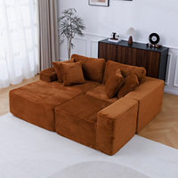 Sofa Seksional Modular Bentuk L Tanpa Rangka, Sofa Bed Konvertibel Terkompresi untuk Ruang Tamu Apartemen Kamar Tidur dalam Kotak