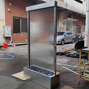 Garden fountain stainless steel three cylinder waterfall fountain <b>water</b> feature for sale - Product Image 4