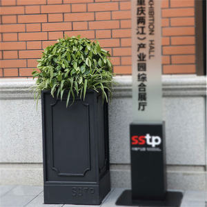 Al por mayor al aire libre patio negro hierro fundido maceta contenedor jardín planta rústica caja exterior calle decorativa macetas africanas - Product Image 4