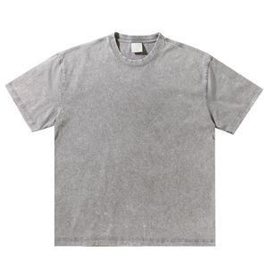OEM 220gsm 100% algodón pesado en blanco lavado ácido camiseta personalizada DTG estampado de gran tamaño Vintage lavado camiseta para hombres - Product Image 6