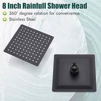 Ensemble de douche carré avec pommeau et poignée, système de douche pluie en acier inoxydable pour salle de bain