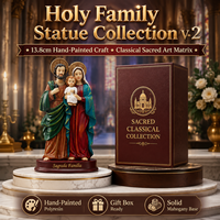 Statue de la Sainte Famille en résine, figurine catholique Jésus Marie Joseph, peinte à la main, scène de la Nativité, décoration chrétienne pour la maison et l'église, cadeau