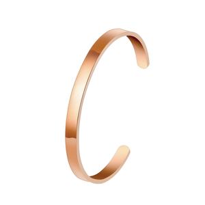 Diskon besar Gelang Bangle sederhana klasik gelang besi tahan karat 6MM Tipe C gelang terbuka untuk pria wanita - Product Image 5