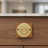 Plaque personnalisée en laiton plaqué or, moderne, polie, gravée, forme personnalisée, durable, de haute qualité, décoration de meubles pour la maison HIHUI