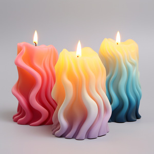 Customizable Silicone Wave Shaped <b>Candle</b> <b>Molds</b> For DIY Scented <b>Candles</b> Transparent White <b>Mold</b> Part Number YTDZ003 - Product Image 2