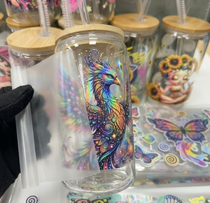 Calcomanías Termotransferibles Lavables con Diseño Personalizado y Impresión UV para Vasos de Plástico/Vidrio de 16 oz, Envío Inmediato - Product Image 1