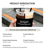 Vaso de Doble Cámara para Bebidas PET con Logotipo Personalizado para Tiendas de Bebidas, Soluciones de Compra al por Mayor