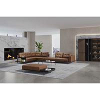 Canapé modulaire sectionnel moderne commercial en tissu et cuir, canapé droit pour hall d'hôtel, bureau, réception