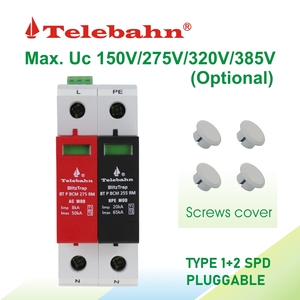 Telebahn AC SPD thiết bị bảo vệ tăng đột biế<span class=keywords><strong>n</strong></span> 1 + T2 1P + <span class=keywords><strong>N</strong></span> 230V 275V 320V 385V 8ka 25kA 50kA thiết bị bảo vệ tăng đột biế<span class=keywords><strong>n</strong></span> một pha - Product Image 3
