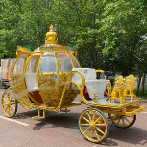 Golden Lion Princess Electric Pumpkin Horse Carriage Precio Wedding Sightseeing Carriage Royal Horse Price - Product Image 2
