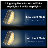 Lampe solaire d'extérieur pour escalier, IP65 étanche, lumière RGB blanc chaud, capteur de lumière, lampes LED solaires pour marches de jardin, éclairage de terrasse
