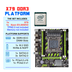 Nuevo Conjunto de Placa Base PANDL X79 para PC de Escritorio, CPU <span class=keywords><strong>Intel</strong></span> <span class=keywords><strong>Xeon</strong></span> <span class=keywords><strong>E5</strong></span> <span class=keywords><strong>2650</strong></span> <span class=keywords><strong>V2</strong></span>, Compatible con Memoria RAM DDR3 ECC, Kit de Placa Base <span class=keywords><strong>Xeon</strong></span> X79 - Product Image 1