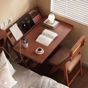 Folding Solid Wood Study <b>Desk</b> For Home Office Bedroom <b>Small</b> Apartment Bedside Table Simple Work <b>Desk</b> - Product Image 2