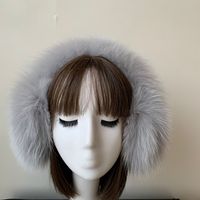 Cache-oreilles en fourrure naturelle moelleuse Cache-oreilles doux avec logo personnalisé Vente en gros Cache-oreilles hiver extérieur mignon en peluche pour femmes Cache-oreilles en fourrure de renard véritable