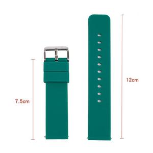 Correa de reloj de silicona resistente al agua, 22 mm, acero inoxidable, hebilla plateada, color sólido - Product Image 4