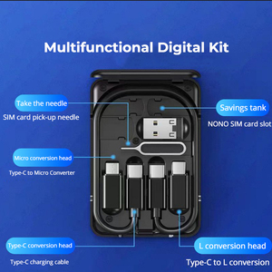 Set Multifunzionale all'Ingrosso: Cavo USB 60W 3A, Scatola Portacavi, Kit di Ricarica Rapida 5 in 1, Supporto per Telefono e Set di Adattatori - Product Image 3