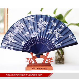 Color <span class=keywords><strong>Chino</strong></span>/Floral patrón al azar orquídea tela de bambú ventilador de bolsillo <span class=keywords><strong>casa</strong></span> decoración artesanal suministros - Product Image 3