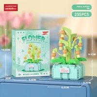 Kit Blok Bangunan Model Tanaman Pot DIY Romantis, Mainan Konstruksi Anak, Bunga Sukulen, Keranjang Abadi, Kebun Bonsai