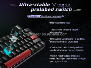 Drunkdeer G60-BLACK cơ khí RGB có dây Actuation-Khoảng cách-Có thể điều chỉnh ông chuyển đổi từ tính Bàn phím chơi game với lập trình phím - Product Image 6