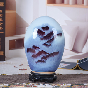 Antiguo jarrón de porcelana Jun decoración del hogar Oficina sala de estar decoración adornos jarrón de cerámica - Product Image 6