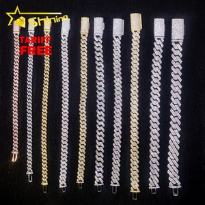 Gioielli Hip Hop, <span class=keywords><strong>Bracciale</strong></span> <span class=keywords><strong>Personalizzato</strong></span> in <span class=keywords><strong>Argento</strong></span> 925 per Uomo, 6MM 8MM 10MM 12MM, <span class=keywords><strong>Bracciale</strong></span> Cubano con Moissanite VVS - Product Image 1