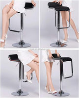 Tabourets de bar modernes de haute qualité en cuir PU réglables en hauteur avec repose-pieds et structure métallique pour restaurants et hôtels
