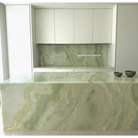Dalle d'onyx vert de luxe haut de gamme, découpe sur mesure, pour table de toilette intérieure, îlot de cuisine, fond de scène, vente en gros directe usine