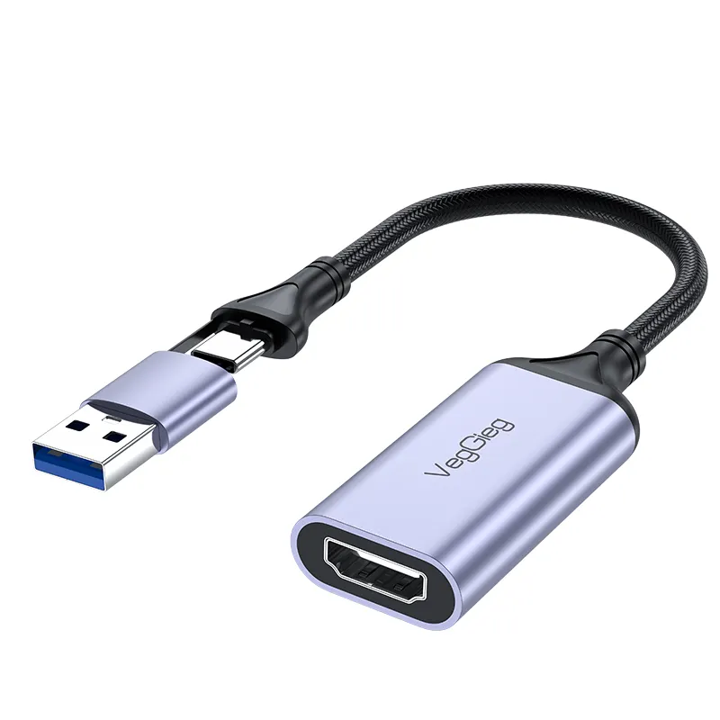 Veggieg Chất lượng cao 4K video chụp thẻ Loại C USB 3.0 HDMI HD 60Hz 1080p Video Trò chơi chuyển đổi chụp thẻ