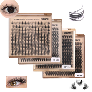 Extension Ciglia Fai da Te a Ciuffetti 200 pz <span class=keywords><strong>Mega</strong></span> Volume per Uso Domestico, Salone, Feste, Cosplay, <span class=keywords><strong>Mix</strong></span> 30P-200P, 10-18mm, Curvatura D - Product Image 6