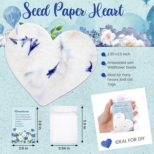 Dunzoom 50 Sets de Tarjetas de Papel con Semillas en Forma de Corazón y Bolsas de Organza - Recuerdos Plantables para Funerales y Conmemoraciones, para Iglesia, Pascua, Luto por un Ser Querido - Product Image 5