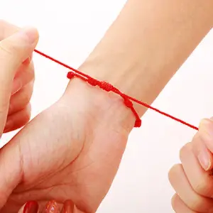 热卖绳子幸运可调尺寸红色线串女孩友谊手链