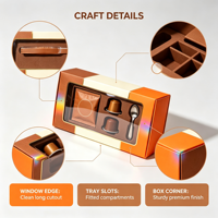 Boîte cadeau personnalisée en papier pour capsules de café, avec fenêtre longue