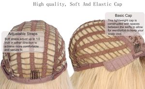 Symeiw tro tóc vàng tổng hợp của phụ nữ vừa dài lượn sóng tóc giả với những tiếng nổ sử dụng hàng ngày cho Ombre bẩn tóc vàng nhỏ nắp Kích thước - Product Image 6