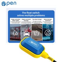 Sensor Level air sakelar Float karet silikon/PP persegi Mini terbuka dengan palu berat dan kabel 2/3m