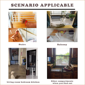 Porte de <span class=keywords><strong>chien</strong></span> pliable longue et haute <span class=keywords><strong>pour</strong></span> l'intérieur Fermeture à bouton Barrière de chiot d'intérieur sans perçage Barrière respectueuse des animaux <span class=keywords><strong>pour</strong></span> chiens - Product Image 5