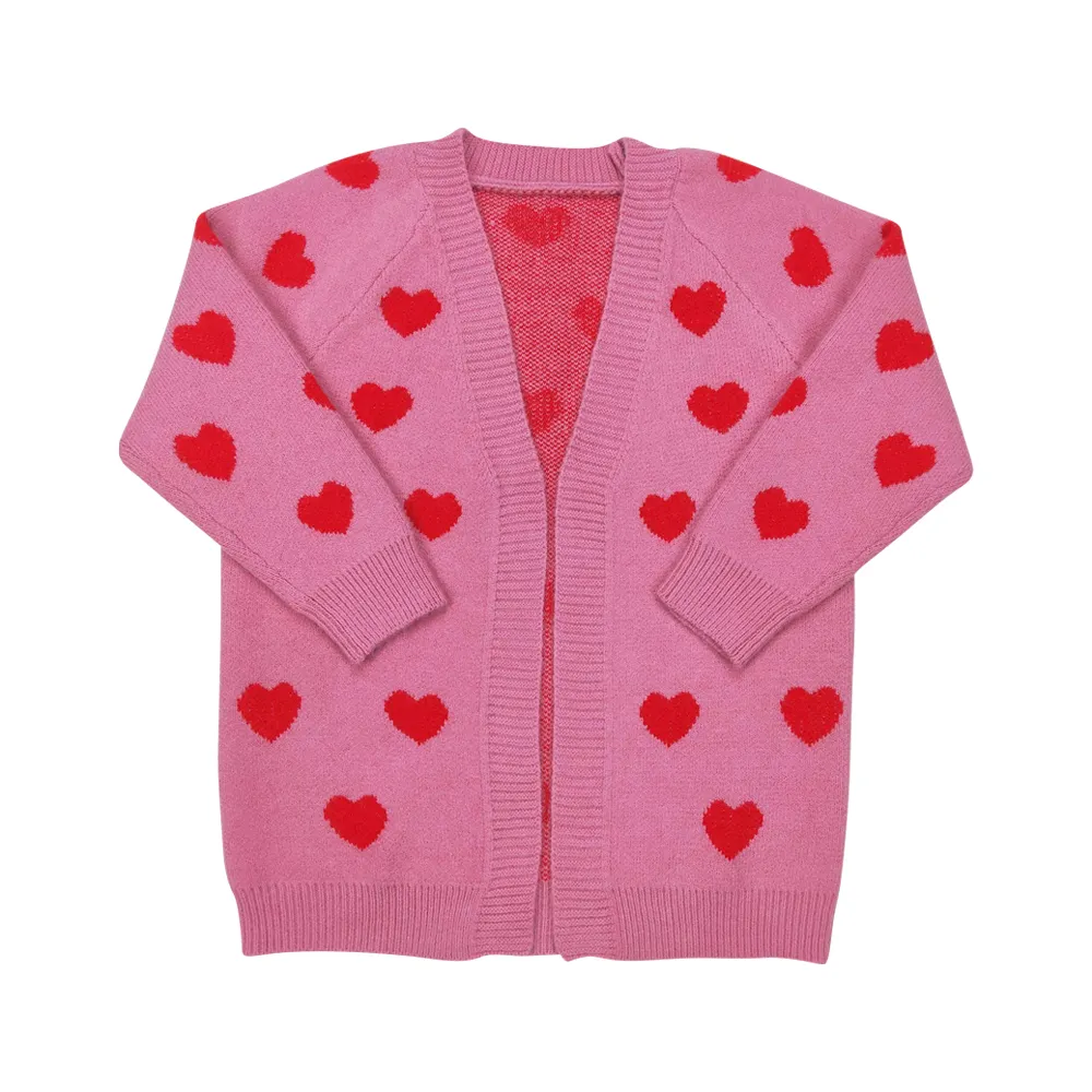 Hart Roze Baby Meisjes Valentijn Trui Vest Groothandel Mode Gebreide Katoen Pullover Boetiek Kids Festival Rts Kleding