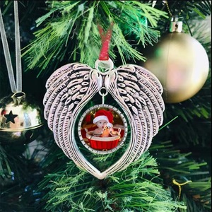 Accesorios de Moda Navideños, Adornos Colgantes de Alas de Ángel Vintage de Aleación Metálica, Mi Corazón Está en el Cielo, Colgante Decorativo, Regalo - Product Image 5