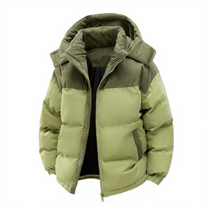 Blouson Bomber Décontracté en Polyester pour Homme, Hiver, Style Vintage, Col Montant, Fermeture Éclair Frontale, Logo, Imperméable Double Face, Respirant, Chaud, à Capuche - Product Image 3