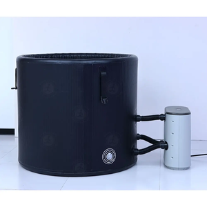 Bain à remous gonflable rond pour 1 personne, portable, chauffé, avec massage, pour le camping en plein air et la relaxation à domicile - Product Image 3
