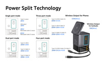 Station de charge OEM 6 en 1, 105W, avec câble USB-C rétractable, station d'accueil, chargeur de bureau, charge sans fil