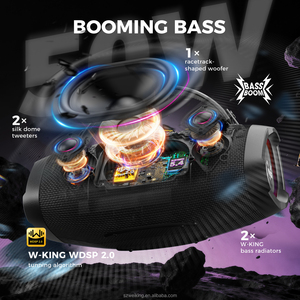 W-KING X10S Haut-parleur Bluetooth portable sans fil de qualité supérieure 50W Super Bass IP67 étanche à la poussière pour l'extérieur avec lumière RGB - Product Image 3