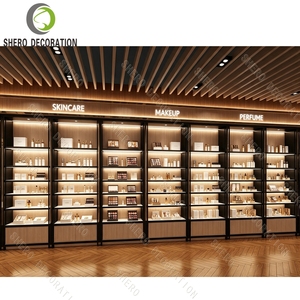 Luxury Perfume & Skincare Display Rack Black Frame Gondola Shelving Backlit Wall Display Unit Retail Cosmetic Shop Fitting - Product Image 6